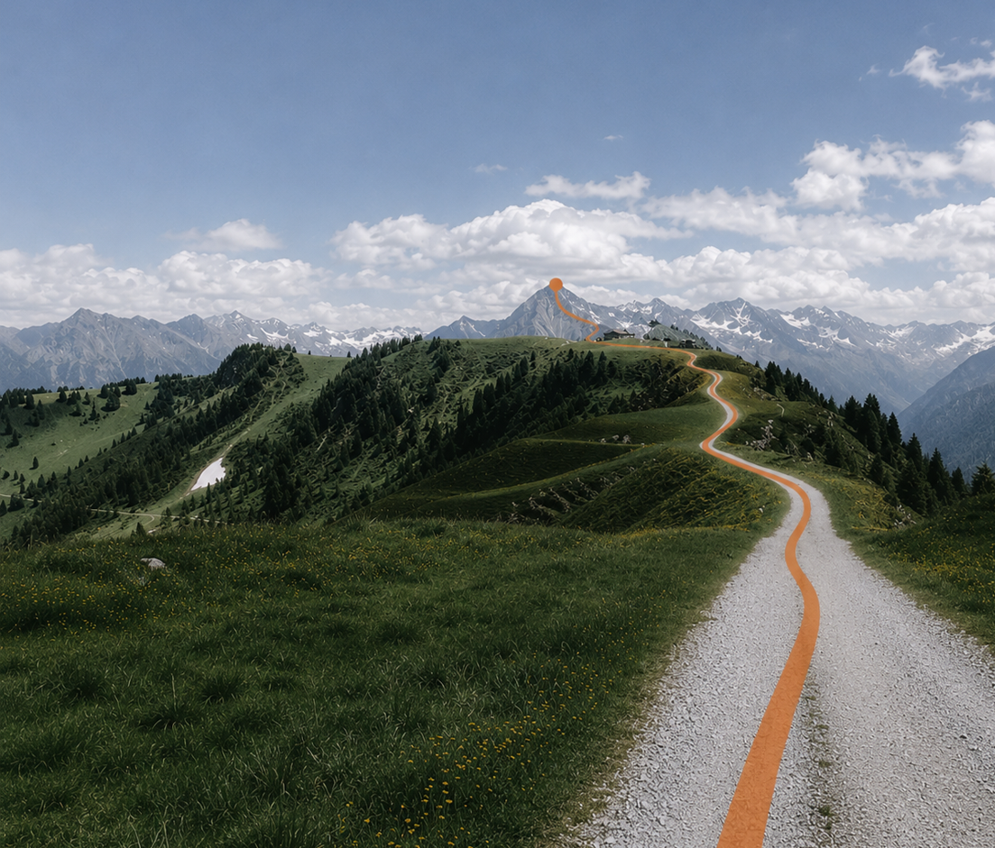 Weg in die Berge